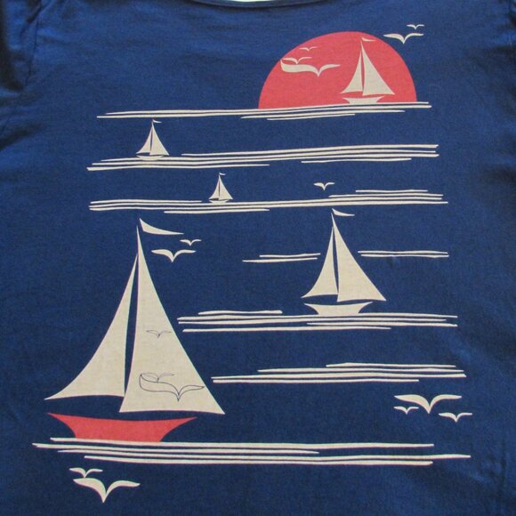 Blue Platypus Cotton Sailboat 3/4 Sleeve Tee Size XL - Picture 9 of 14